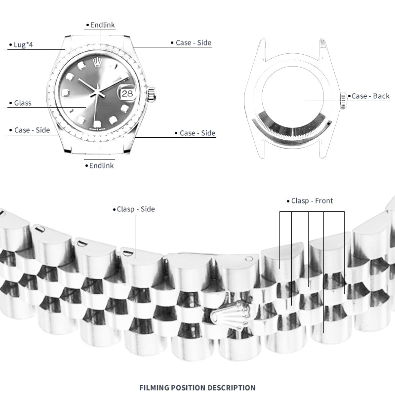 FINEWATCHCARE腕美手表膜 适用于劳力士日志型279173-0003表头表链表扣保护膜 FWC贴膜