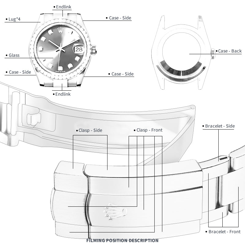 FINEWATCHCARE腕美手表膜 适用于劳力士女装日志279173-0012表头表链表扣保护膜 FWC贴膜