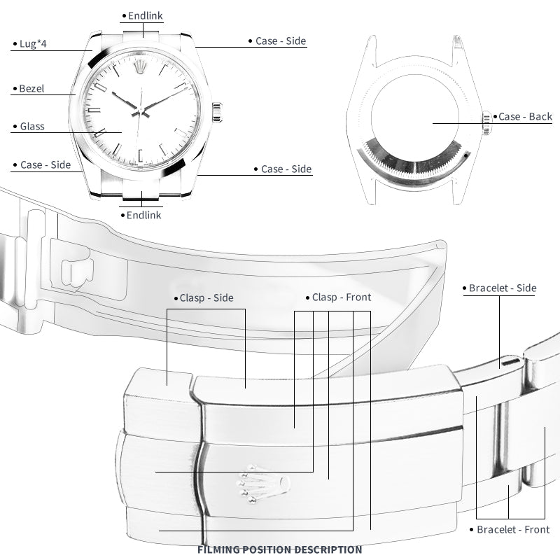 FINEWATCHCARE腕美手表膜 适用于劳力士蚝式恒动124300-0001表头表链表扣保护膜 FWC贴膜