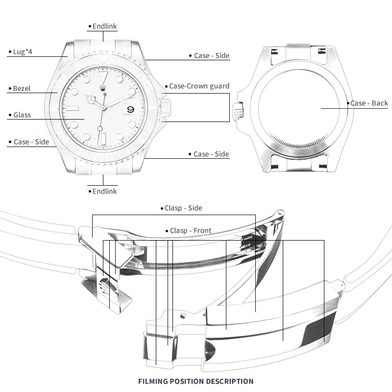 FINEWATCHCARE腕美手表膜 适用于劳力士游艇名仕型268655-0010表头表扣保护膜 FWC贴膜